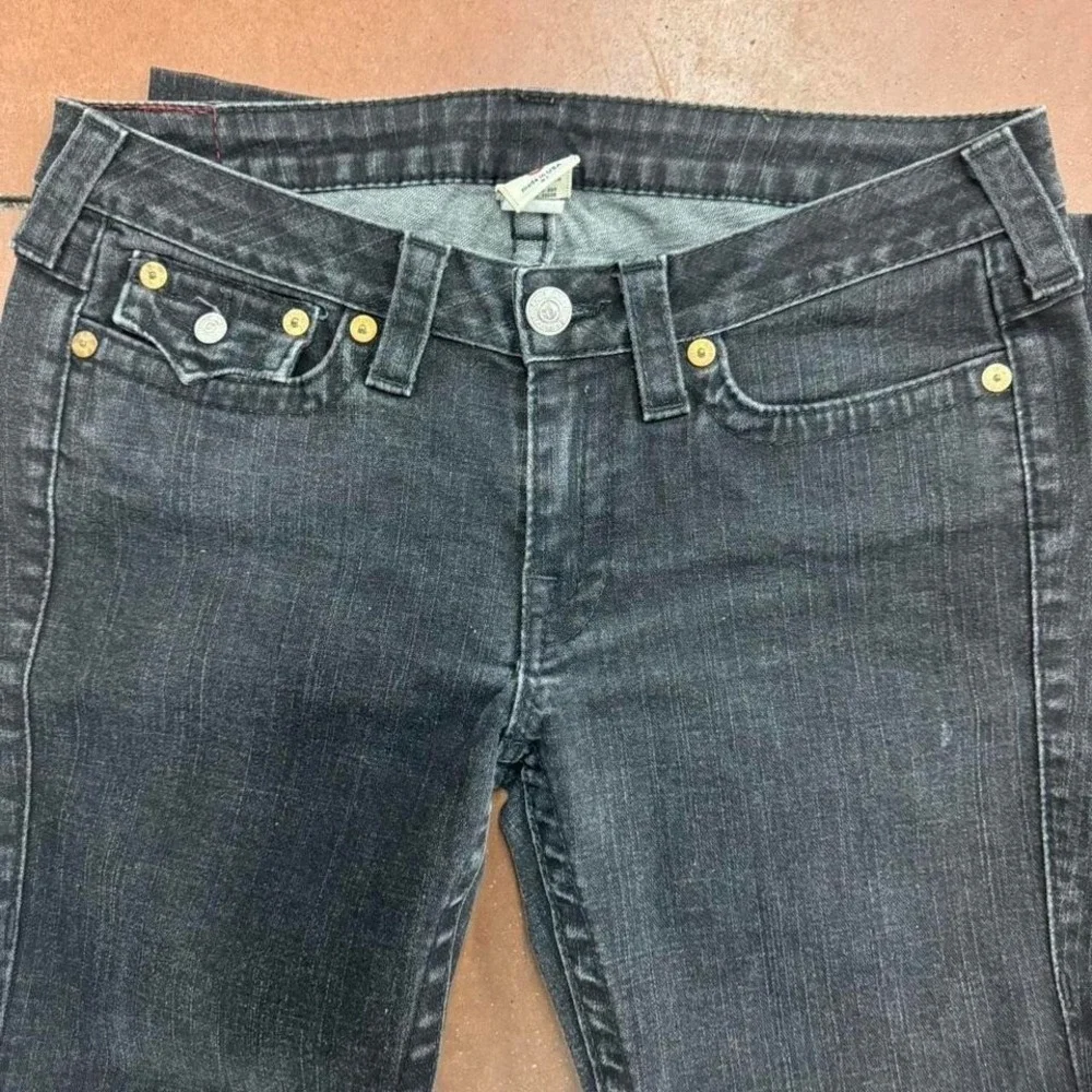 Vintage True Religion Women's "Julie" Mid Rise Black Skinny Jeans Size 31 - Picture 8 of 8